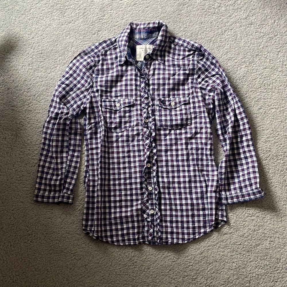 Plaid womens button down shirt - S